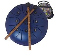 CEHJZQRPL 5.5 Inch Steel Tongue Drum, Steel Drums C Key 8 Notes Hand Drum Percussion Instrument Kit for Beginner with Travel Bag Drum Mallets Prefect for Meditation Musical Education Yoga(Blue)