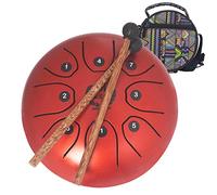 CEHJZQRPL 5.5 Inch Steel Tongue Drum, Steel Drums C Key 8 Notes Hand Drum Percussion Instrument Kit for Beginner with Travel Bag Drum Mallets Prefect for Meditation Musical Education Yoga(Red)