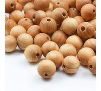 CEHJZQRPL 500pcs 10mm Natural Sandalwood Round Beads Gorgeous Craft Handmade Polished Spacer Beads with Cord(Chinese Thuja Wood(200pcs),12mm Diameter)