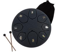 CEHJZQRPL 6 Inches Steel Tongue Drum, 8 Notes C Major Handpan Drum, Mini Percussion Instrument Kit with Bag, Music Book, Mallets And Finger Picks for Kids Adults Yoga Mind Healing Meditation(Navy)