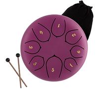 CEHJZQRPL 6 Inches Steel Tongue Drum, 8 Notes C Major Handpan Drum, Mini Percussion Instrument Kit with Bag, Music Book, Mallets And Finger Picks for Kids Adults Yoga Mind Healing Meditation(Purple)