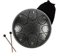 CEHJZQRPL 6 Inches Steel Tongue Drum, 8 Notes C Major Handpan Drum, Mini Percussion Instrument Kit with Bag, Music Book, Mallets And Finger Picks for Kids Adults Yoga Mind Healing Meditation(Silver)