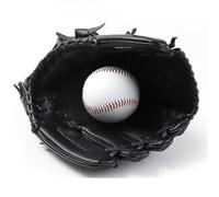 CEHJZQRPL Left Hand Man Woman Baseball Training Outdoor Sports Brown Softball Practice Equipment Size 10.5/11.5/12.5 Gloves Adjustable And Comfortable(Black 12.5 inch)