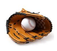CEHJZQRPL Left Hand Man Woman Baseball Training Outdoor Sports Brown Softball Practice Equipment Size 10.5/11.5/12.5 Gloves Adjustable And Comfortable(Brown 12.5 inch)