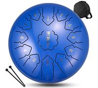 CEHJZQRPL Percussion Instruments C Key 13 Notes 12 Inch Steel Tongue Drum Hand Pan with Carry Bag Drum Mallets Finger Cover for Musical Education Concert Mind Healing Yoga Meditation(Blue)