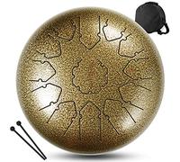 CEHJZQRPL Percussion Instruments C Key 13 Notes 12 Inch Steel Tongue Drum Hand Pan with Carry Bag Drum Mallets Finger Cover for Musical Education Concert Mind Healing Yoga Meditation(Red copper)