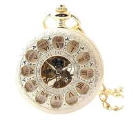 CEHJZQRPL Pocket Watch Mens Bronze Mechanical Hand Winding Pocket Watch