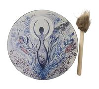 CEHJZQRPL Shamanic drum Tree of Life Hand-made Hand Drum 25cm Musical with Drumstick Tabletop Ethereal Adult