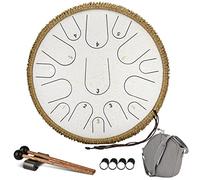CEHJZQRPL Steel Tongue Drum, 14 Inch 15 Notes Tongue Drum, Percussion Instrument Handpan Tank Hand Pan Drum with Drum Mallets Carry Bag Finger Cover for Yoga Meditation Musical Education Kids Adults(W