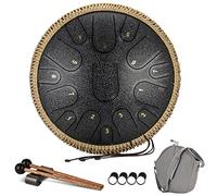 CEHJZQRPL Steel Tongue Drum, 14 Inch 15 Notes Tongue Drum, Percussion Instrument Handpan Tank Hand Pan Drum with Drum Mallets Carry Bag Finger Cover for Yoga Meditation Musical Education Kids Adults(B
