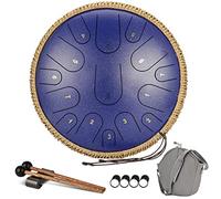 CEHJZQRPL Steel Tongue Drum, 14 Inch 15 Notes Tongue Drum, Percussion Instrument Handpan Tank Hand Pan Drum with Drum Mallets Carry Bag Finger Cover for Yoga Meditation Musical Education Kids Adults(B