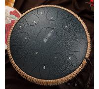 CEHJZQRPL Steel Tongue Drum, 15 Notes Tongue Drum, 14 Inches Handpan Drum Percussion Steel Drum Instrument, Healing Drum with Drumsticks, Tone Sticker And Portable Travel Bag, D Major(Navy)