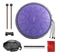CEHJZQRPL Steel Tongue Drum 15 Tone 14 Inch Steel Drum D Major with Drum Beaters Carry Bag Handpan Percussion Drum Instrument for Yoga Zen Meditation Mental Healing Music Training(Lavender)