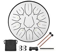 CEHJZQRPL Steel Tongue Drum 6-Inch 11-Tone Set, Handpan Drum with Drumsticks Carry Bag Gift for Beginner Adult Kid Percussion Instrument for Meditation Entertainment Musical Education(White)