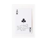 CEHNSENHUI Funky Poker Art Ace of Clubs Canvas Wall Art, Trendy Black and White Lucky You Aesthetics Posters, Playing Card Wall Decor for Casino Theme Party Room 16x24in Unframed