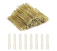 Cehony U Shaped Hair Pins, 200 Count Buns Waved U-shaped Hair Pins for Updos with Box for Women Lady Girls Bobby Pins French Historical Hair Pin Hair Styling Pins Hair Accessories (Blonde, 2.4 Inch)