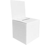 Cehoo Cardboard Ballot Box with Slot & Removable Header White Raffle Suggestion Box Charity Donation Boxes for Voting Wedding Collecting Fundraising Feedback (6"x6"x6")