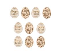 Cehoo Wooden Easter Egg Ornaments, 10Pcs Vintage Floral Hanging Easter Tree Decorations, Spring Holiday Crafts for Kids & Adults, Home Party Supplies Gifts