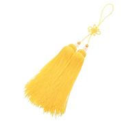CEHTK Elegant Ice Silk Taiji Swords Tassels Chinese Knot Decoration for Martial Arts and Drama Kung Fu Accessory Yellow