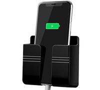 CEI&BPY Wall Mount Phone Holder, Phone Stand with Self Adhesive. Phone Holder for Shower, Charging and RV for iPhone and Android (Black)