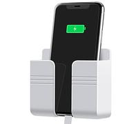 CEI&BPY Wall Mount Phone Holder, Phone Stand with Self Adhesive. Phone Holder for Shower, Charging and RV for iPhone and Android (White)