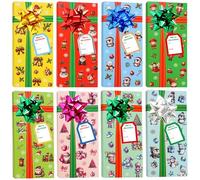 ceiba tree Christmas Gift Card Holder Boxes Money Holders for Cash 24 Packs 6.5 X 2.8 X 0.5 inch with Wrapping Bows & Gift Tags Stickers Small Gift Wrap Watercolor