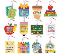 Ceiba Tree Teacher Appreciation Gift Tags with String 60Pack Thank You Teacher Hanging Tags for Teacher Appreciation W nd of the Year School Gift Wrapping Supplies