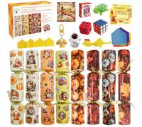 Ceiba Tree Thanksgiving Crackers Poppers Party Table Favors No-Snap No Popping 10PCS Prefilled with Mini Toys Gifts Hats Joke Fall Dinner Games Activities for Kids Family Turkey Pumpkin Maple Elements