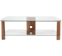 Ceiba Walnut and Black Glass 120cm TV Stand - ADCE1200-WAL