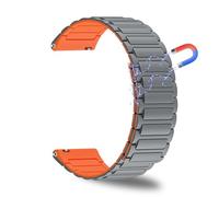 CeiBand 18mm Watch Straps, [Double-Sided Use] Magnetic Silicone Watchband Men Women Quick Release Bracelets, 18mm Sports Wristband Compatible with Traditional Watches&Smartwatches - Grey&Orange