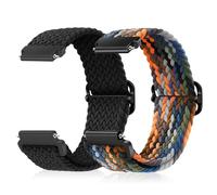 CeiBand 2 Pack Nylon Strap for 20mm, 18mm, 19mm, 22mm Lug Width, Elastic Quick Release Sport Replacement Wristband, Soft Comfortable Breathable Bracelets for Men and Women - Black + Colourful