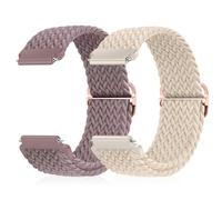 CeiBand 2 Pack Nylon Strap for 22mm, 18mm, 19mm, 20mm Lug Width, Elastic Quick Release Sport Replacement Wristband, Soft Comfortable Breathable Bracelets for Men and Women - Purple + Starlight