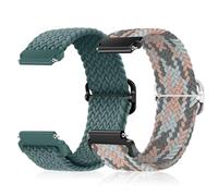 CeiBand 2 Pack Nylon Strap for 22mm, 18mm, 19mm, 20mm Lug Width, Elastic Quick Release Sport Replacement Wristband, Soft Comfortable Breathable Bracelets for Men and Women - Green + Pink Blue