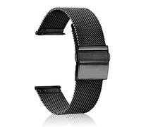 CeiBand 20mm Metal Strap Compatible with Amazfit Active 2/Active/GTS 4/4 Mini/3/2e/2 Mini/2, Stainless Steel Watch Band, Men Women Replacement Bracelet for Amazfit GTR Mini/Bip 3/3 Pro - Black