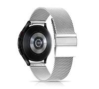 CeiBand 20mm Metal Strap Compatible with Samsung Galaxy Watch 7/6/5/5 Pro/4/4 Classic, Stainless Steel Watch Band, Men Women Replacement Bracelet for Samsung Galaxy Watch FE - Silver