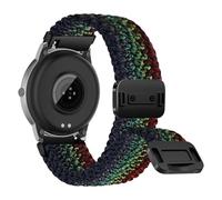 CeiBand 22mm 20mm Braided Straps, Metal Magnetic Snap Nylon Elastic Watch Strap Vertical Striped Colorful Weave Pattern Adjustable Sport Band for Traditional Watch&Smartwatch - 22mm Color#2