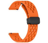 CeiBand 22mm 20mm Silicone Sports Strap, Quick Release Smart Watch Band for Men Women, with Anti-Slip Magnetic Buckle Waterproof Silicone Breathable Replacement Bracelet - (22mm Orange)