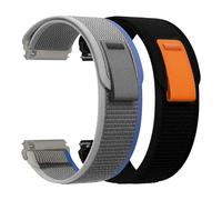 CeiBand 2Pack 22mm Nylon Strap for Amazfit Bip 6/Bip 5/GTR 4/3 Pro/3/2e/2, Nylon Sports Watch Straps Men Women, Replacement Bracelet Compatible with Amazfit Cheetah/Balance - Black/Grey