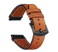 CeiBand Leather Strap for Garmin QuickFit 22 mm 26 mm, Soft and Comfortable Leather Bracelet, Replacement Watch Band for Women and Men - 22mm Brown