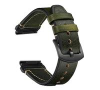 CeiBand Leather Strap for Garmin QuickFit 22 mm 26 mm, Soft and Comfortable Leather Bracelet, Replacement Watch Band for Women and Men - Green