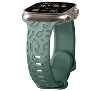 CeiBand Leopard Silicone Strap Compatible with Apple Watch 44 mm/42 mm/45 mm/46 mm/49 mm, Watch Bands Replacement Wrist Straps for iWatch SE3 Ultra3 Series 11 10 9 8 7 6 5 4 3 Women Men - green