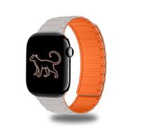 CeiBand Magnetic Straps Compatible with Apple Watch 42mm 41mm 40mm 38mm, Silicone Sport Bracelet, Remplacement Wristband for iWatch Series 11 10 9 8 7 6-1 Ultra3 SE3 - White Orange