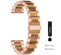 CeiBand Metal Strap Compatible with 20mm 22mm, Metal Resin Wristband for Women Men, Quick Release Watch Strap, Replacement Watch Band with Deployment Buckle - (20mm Brown)