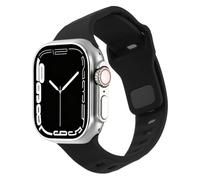 CeiBand Silicone Sport Straps for Apple Watch 44mm/46mm/49mm/45mm/42mm | Soft Strap Wristband Adjustable Band Bracelets for iWatch Series 12 11 10 (46mm) 9 8 7 6-1 SE3 Ultra4/3/2 - Black
