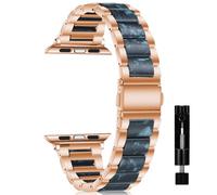 CeiBand Strap Compatible with Apple Watch 38mm/40mm/41mm/42mm(Series 11), Metal Resin iWatch Wristband Bracelet Replacement for iWatch Ultra3/Series 11 10 9 8 7 6-1 SE3 - Dark Blue