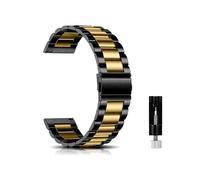 CeiBand Watch Strap Compatible with 20MM, 18 mm, 22 mm Lug Width, Stainless Steel Replacement Watch Band, Metal Adjustable Wristband, Quick Release Watch Bracelet for Women and Men - Black/Gold