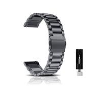 CeiBand Watch Strap Compatible with 20MM, 18 mm, 22 mm Lug Width, Stainless Steel Replacement Watch Band, Metal Adjustable Wristband, Quick Release Watch Bracelet for Women and Men - Grey