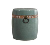 Ceic Round Drum Stool Embroidered Piano Stool Retro Chinese Porcelain Accent Vintage Home Decor Multi-Color (H) - Perfect for Living Room & Bedroom