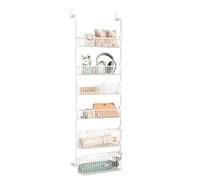CEIEVER Over Door Storage,Over Door Spice Rack 6-TierStorage Heavy-Duty Metal Hanging Kitchen Spice Can Rack Organizer Clear Window Hanging Storage for Kitchen Pantry Bathroom