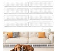CEIEVER Under Sofa Blocker for Pets, Under Couch Blocker for Toys 12 Pack Bed Gap Filler Double with 20 Ties PVC Under Bed Blocker for Carpets and Smooth Flooring